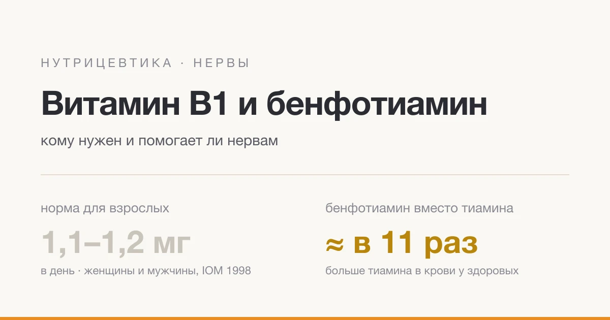 Вітамін B1 і бенфотіамін: кому потрібен і чи допомагає нервам