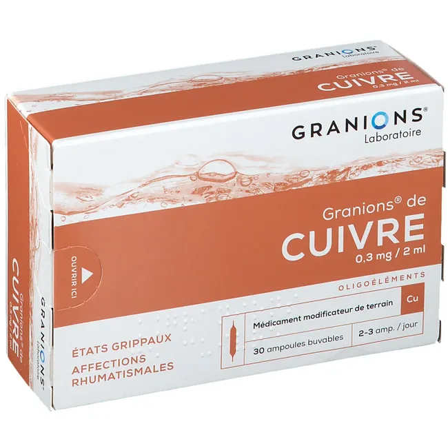 GRANIONS CUIVRE (Медь) – 30 ампул (Франция) 2
