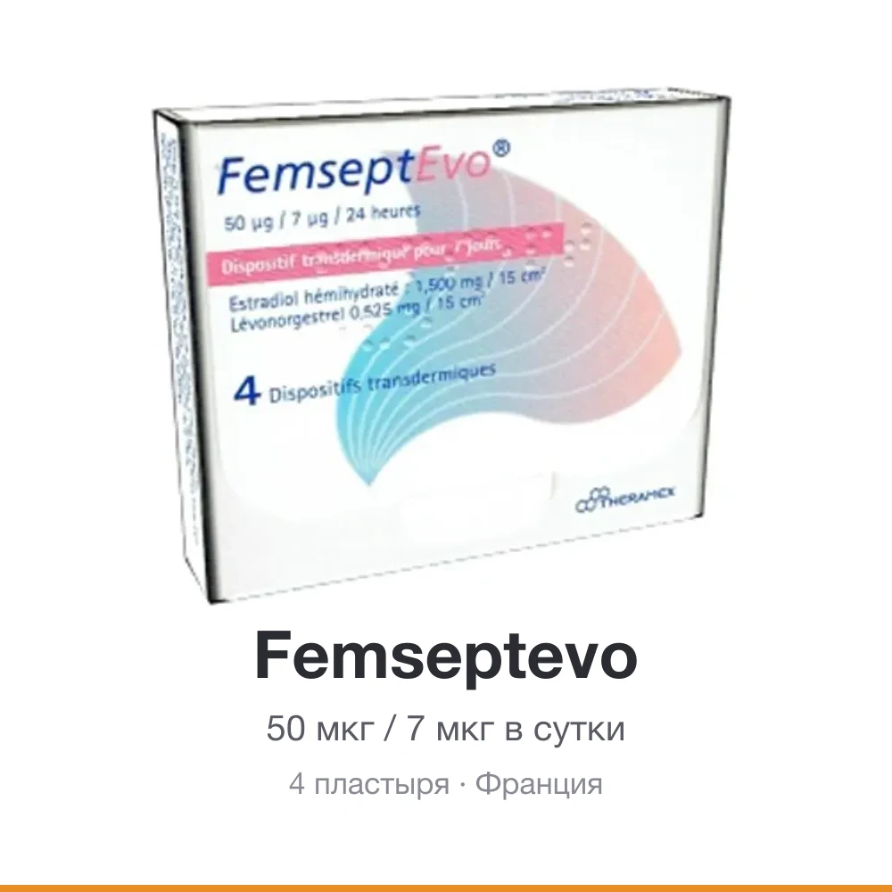 Femseptevo 50-7 estradiol-levonorgestrel weekly patch, 4 patches