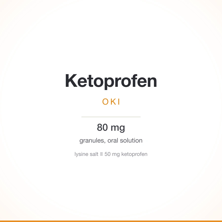 OKI (ketoprofen lysine salt) 80 mg sachets